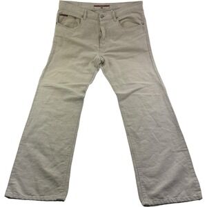 Lee Cooper Cream 5 Pocket Linen Cotton Straight Leg Pants LC28BT Mens Size 36X32